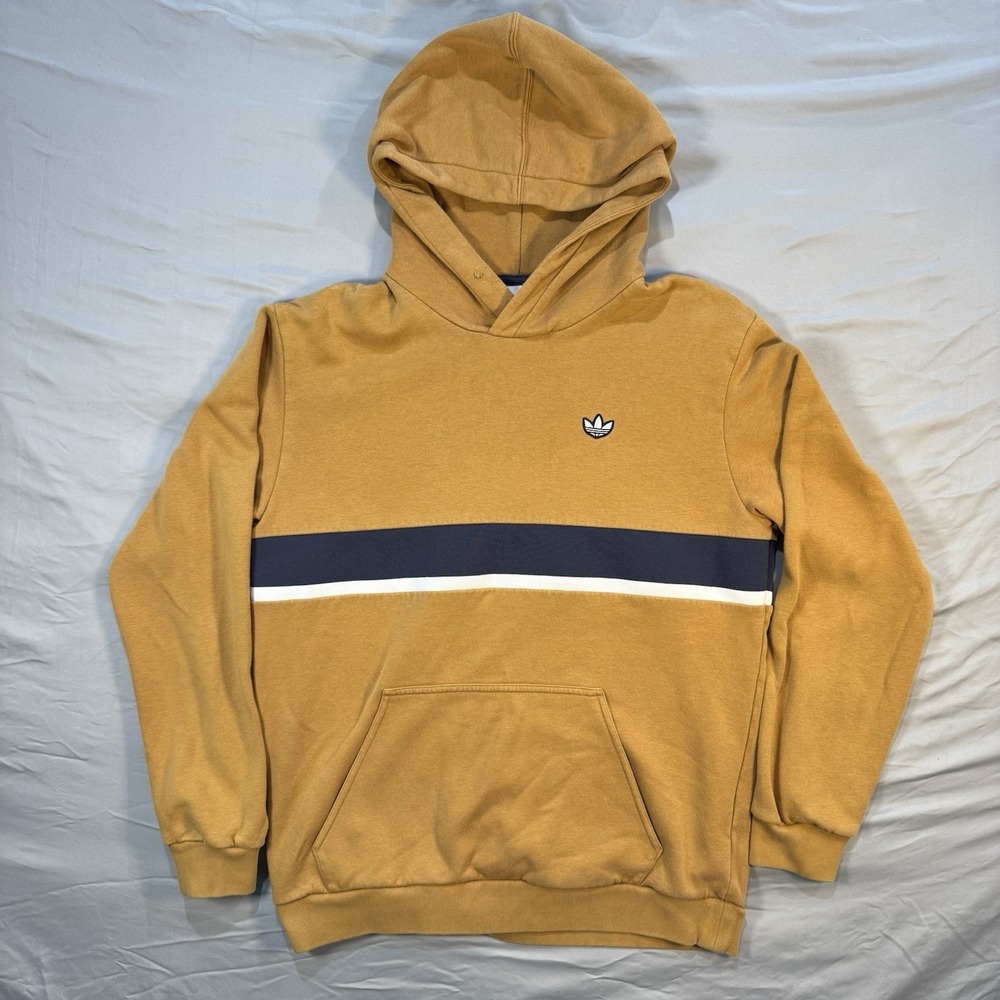 Adidas Originals Samstag Trefoil Tan Hooded Sweatshirt  Men's‎ Med Y2K